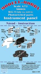 Mig-15 Late Photoetched parts instrument panel for Airfix - 1/72