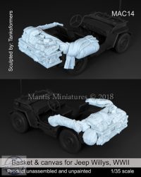Basket & canvas for Jeep Willys - 1/35 - Tamiya elsősorban