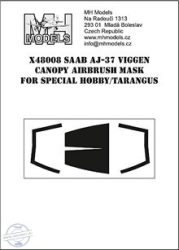 SAAB AJ-37 VIGGEN CANOPY AIRBRUSH MASK - 1/48 - Special Hobby, Tarangus