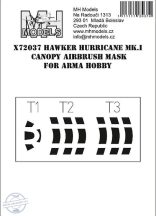   Hawker Hurricane Mk.I Canopy airbrush mask for Arma Hobby - 1/72