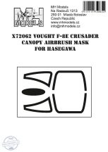 Vought F-8E Crusader canopy airbrush mask - 1/72 - Hasegawa