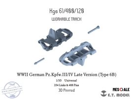 WWII German Pz.Kpfw.III/IV Late Version（Type 6B）Workable Track(3D Printed) - 1/35 (Lánctalp)