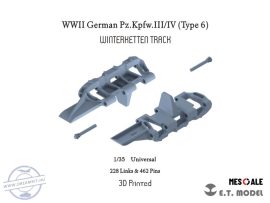 WWII German Pz.Kpfw.III/IV（Type 6）WinterKetten Track(3D Printed) - 1/35 - Általános (Lánctalp)