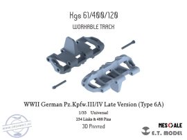 WWII German Pz.Kpfw.III/IV Late Version（Type 6A）Workable Track(3D Printed) - 1/35 - Általános (Lánctalp)