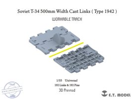 Soviet T-34 500mm Width Cast Links（Type 1942）Workable Track (3D Printed) - 1/35 - Általános (Lánctalp)