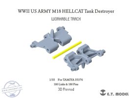 WWII US ARMY M18 HELLCAT Tank Destroyer Workable Track(3D Printed) - 1/35 - Tamiya (Lánctalp)