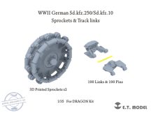   WWII German Sd.kfz.250/Sd.kfz.10 Sprockets & Track links - 1/35 - Dragon (Lánctalp)