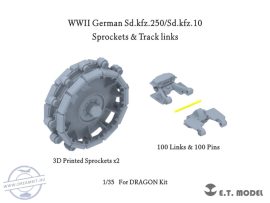 WWII German Sd.kfz.250/Sd.kfz.10 Sprockets & Track links - 1/35 - Dragon (Lánctalp)