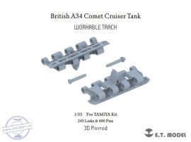 British A34 Comet Cruiser Tank Workable Track(3D Printed) - 1/35 - Tamiya
