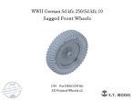   WWII German Sd.kfz.250/Sd.kfz.10 Sagged Front Wheels - 1/35 - Dragon elsősorban (Kerék)