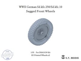 WWII German Sd.kfz.250/Sd.kfz.10 Sagged Front Wheels - 1/35 - Dragon elsősorban (Kerék)