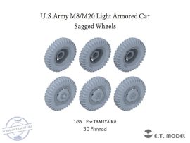 U.S.Army M8/M20 Light Armored Car Sagged Wheels - 1/35 - Tamiya (6 db kerék)