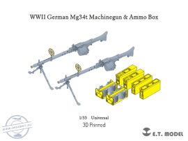 WWII German Mg34t Machinegun & Ammo Box(3D Printed) - 1/35 - 2 db