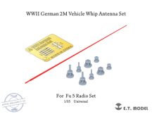 WWII German 2M Vehicle Whip Antenna Set - 1/35