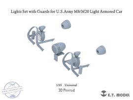 Lights Set with Guards for U.S.Army M8/M20 Light Armored Car - 1/35 - Átlátszó foncsorokkal