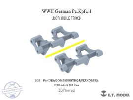 WWII German Pz.Kpfw.I Workable Track(3D Printed) - 1/35 - Dragon, Hobbyboss, Takom (Lánctalp)