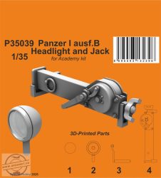 Panzer I ausf.B Headlight and Jack - 1/35 - Academy elsősorban