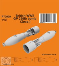 British WWII GP 250lb bomb (2pcs.) - 1/72