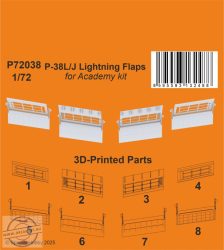 P-38J/L Lightning Flaps - 1/72 - Academy/Italeri