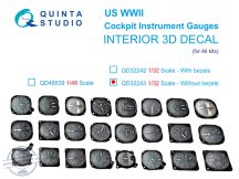 1/32 US WWII Cockpit instr.gauges w/o bezels 