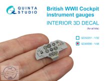 1/48 British WWII Cockpit instr. gauges 3D-Printed