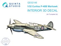 P-40B Warhawk 3D-Print.&col.Interior 1/32 - Trumpeter