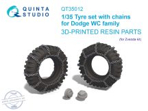   Dodge WC Family tyre set with chains - 1/35 - Zvezda (5 db kerék)