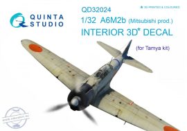 A6M2b (Mitsubishi prod.) 3D-Printed & coloured Interior on decal paper (for Tamiya kit) - 1/32