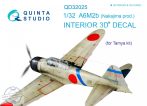   A6M2b (Nakajima prod.) 3D-Printed & coloured Interior on decal paper (for Tamiya kit) - 1/32