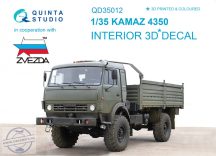   KAMAZ 4350 Mustang Family 3D-Printed & coloured Interior on decal paper (for Zvezda kits) - 1/35