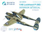   P-38G 3D-Printed & coloured Interior on decal paper (for Tamiya kit) - 1/48