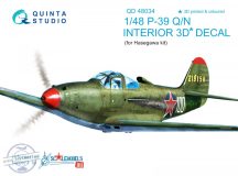   P-39Q/N  3D-Printed & coloured Interior on decal paper (for Hasegawa kit) - 1/48