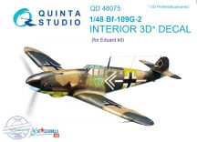   Bf-109G-2 3D-Printed & coloured Interior on decal paper (for Eduard  kit) - 1/48