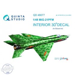 MiG-21PFM  (emerald color panels) 3D-Printed & coloured Interior on decal paper (for Eduard  kit) - 1/48