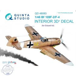 Bf 109F-2/F-4 3D-Printed & coloured Interior on decal paper (for Eduard kit) - 1/48