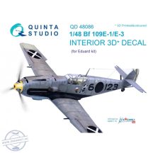    Bf 109E-1/E-3 3D-Printed & coloured Interior on decal paper (for Eduard  kit) - 1/48