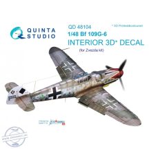    Bf 109G-6 3D-Printed & coloured Interior on decal paper (for Zvezda  kit) - 1/48