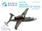    He-162 3D-Printed & coloured Interior on decal paper (for Tamiya  kit) - 1/48