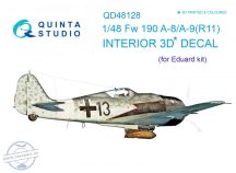   Fw 190A-8/A-9 (R11) 3D-Printed & coloured Interior on decal paper (for Eduard kit) - 1/48