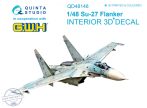   Su-27 3D-Printed & coloured Interior on decal paper (for GWH kit) - 1/48