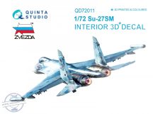   Su-27SM  3D-Printed & coloured Interior on decal paper  (for Zvezda kit) - 1/72