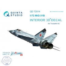   MiG-31B  3D-Printed & coloured Interior on decal paper  (for Trumpeter kit) - 1/72