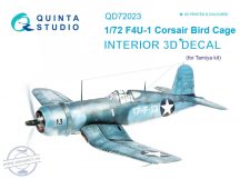   F4U-1 Corsair (Bird cage) 3D-Printed & coloured Interior on decal paper (for Tamiya  kit) - 1/72