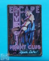   Retro fém tábla - "Escape Night Club" - Dombornyomott