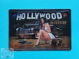 Retro fém tábla - "Hollywood Detective" - Dombornyomott