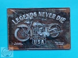 Retro fém tábla - "Legends Never Die" 2. - Dombornyomott
