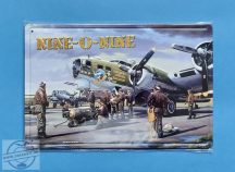 Retro fém tábla - NINE-O-NINE - Dombornyomott
