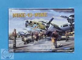 Retro fém tábla - NINE-O-NINE - Dombornyomott