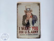   Retro fém tábla - I Want you for U.S. Army - Dombornyomott.