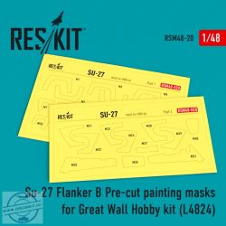 Su-27 Flanker B Pre-cut painting masks for Great Wall Hobby kit (L4824) (1/48)